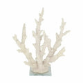 White Branching Coral Sculpture on Glass Base