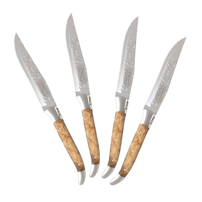 Laguiole Connoisseur Steak Knives with Deer Horn Handles - Set of 4