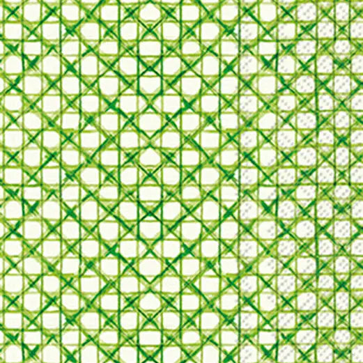 Paper Cocktail Napkins 20ct Botanical Cane Green Rosanne Beck