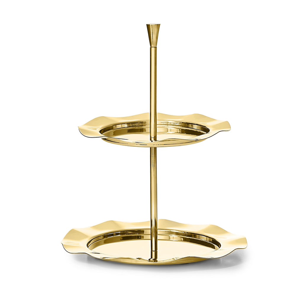 Lilliput Mirrored Gold 2 Tiered Serving Stand