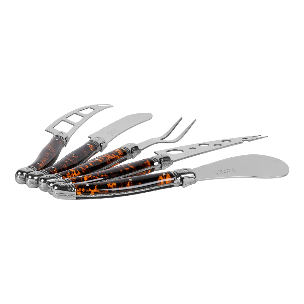 Laguiole Tortoise Shell Cheese Knife Set