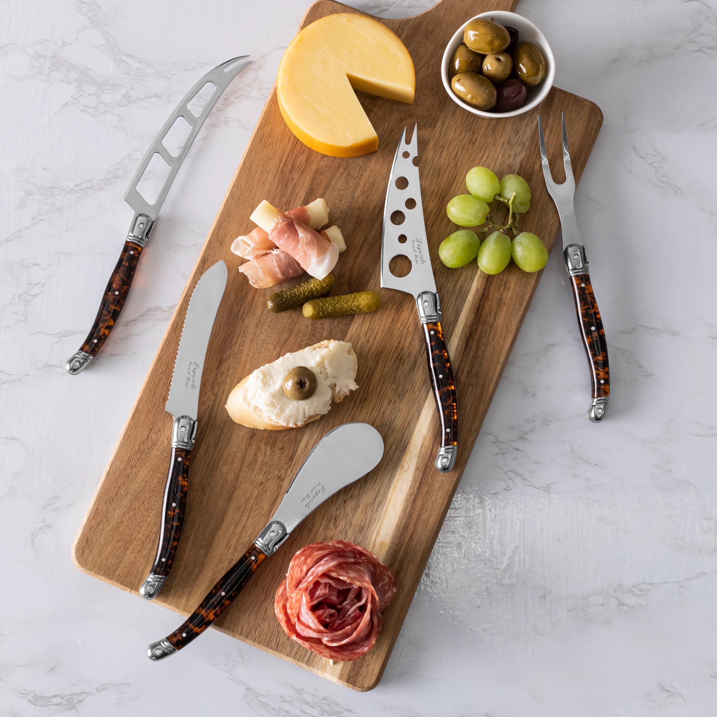 Laguiole Tortoise Shell Cheese Knife Set