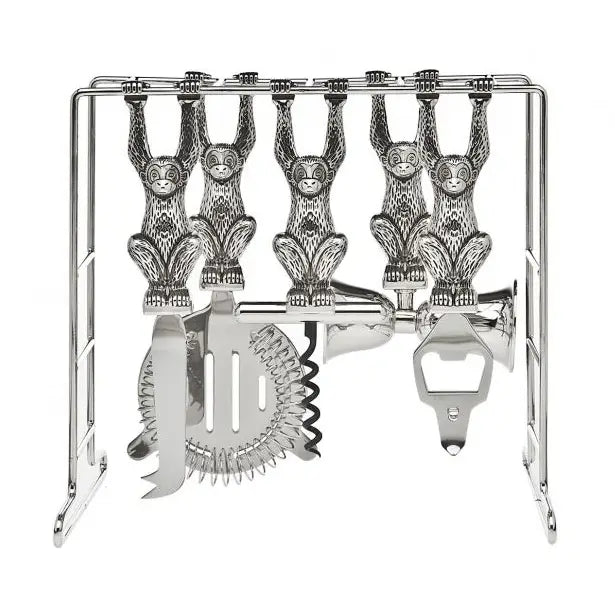 Monkey Bar Tool Set, 6-Piece Stainless Steel Barware Kit