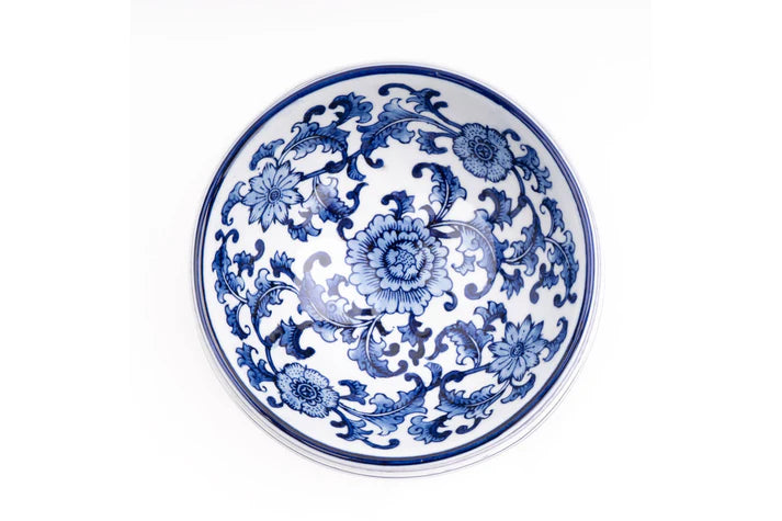 Large Porcelain Chinoiserie Pet Bowl