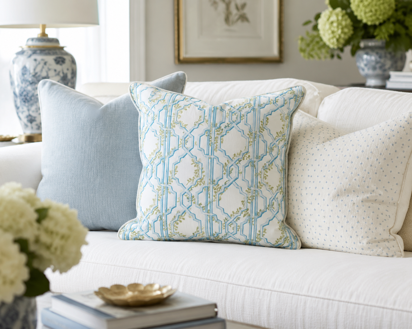 Vivienne Pillow in Baltic 22"