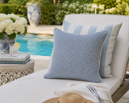 Cowtan & Tout Performance Musa Pillow in Ocean 22" x 22"