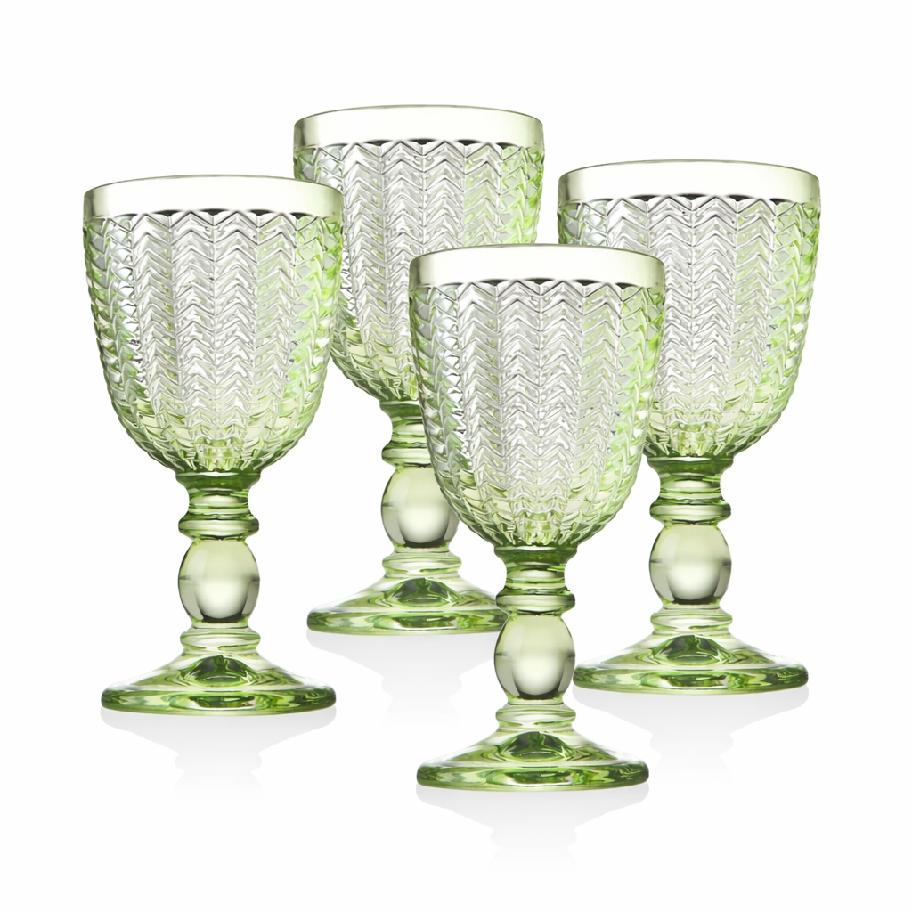 Twill Green Goblets (Set of Four)