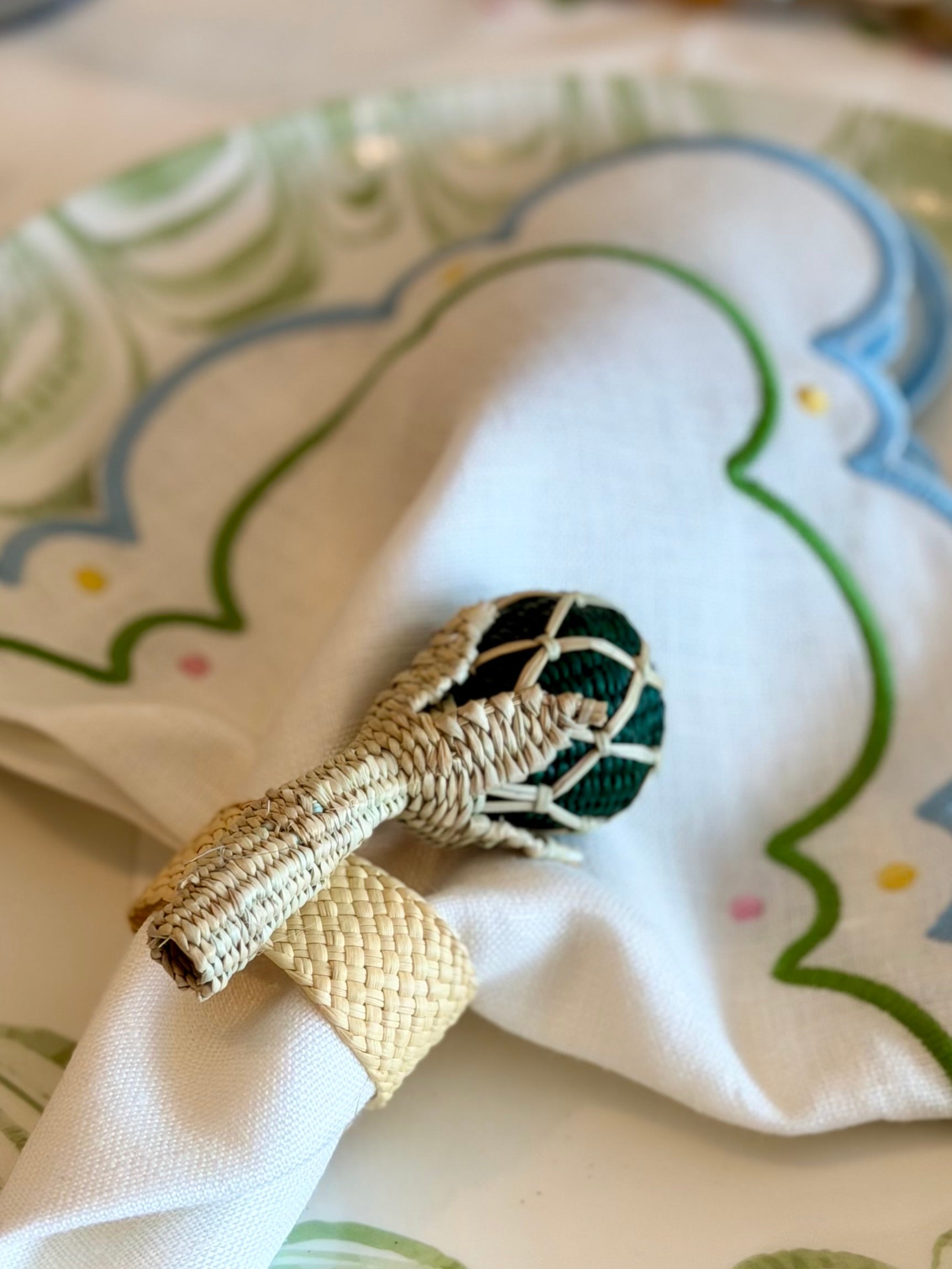 Artichoke Iraca Palm Napkin Ring (Set of 4)