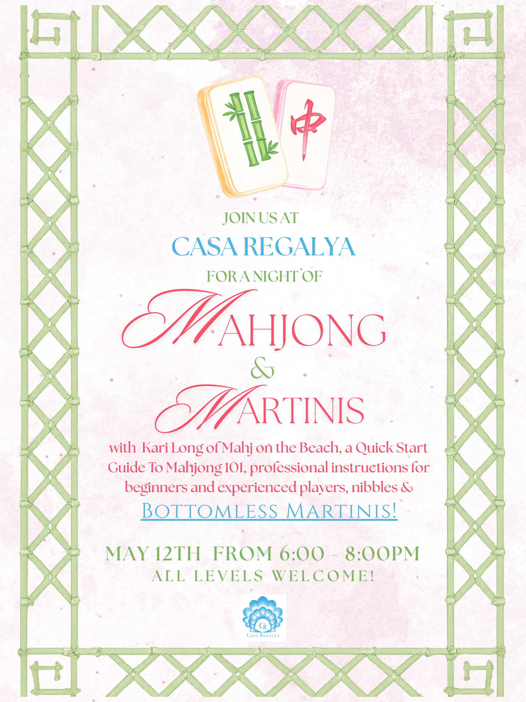 Mahjong & Martinis with Kari Long of Mahj on the Beach - May 12th