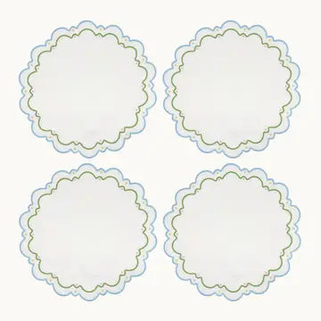 Sugus Embroidered Linen Scalloped Placemat (Set of 4)