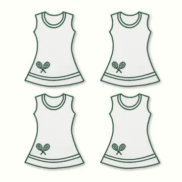 Tennis Dress Cocktail Napkins - set of 4