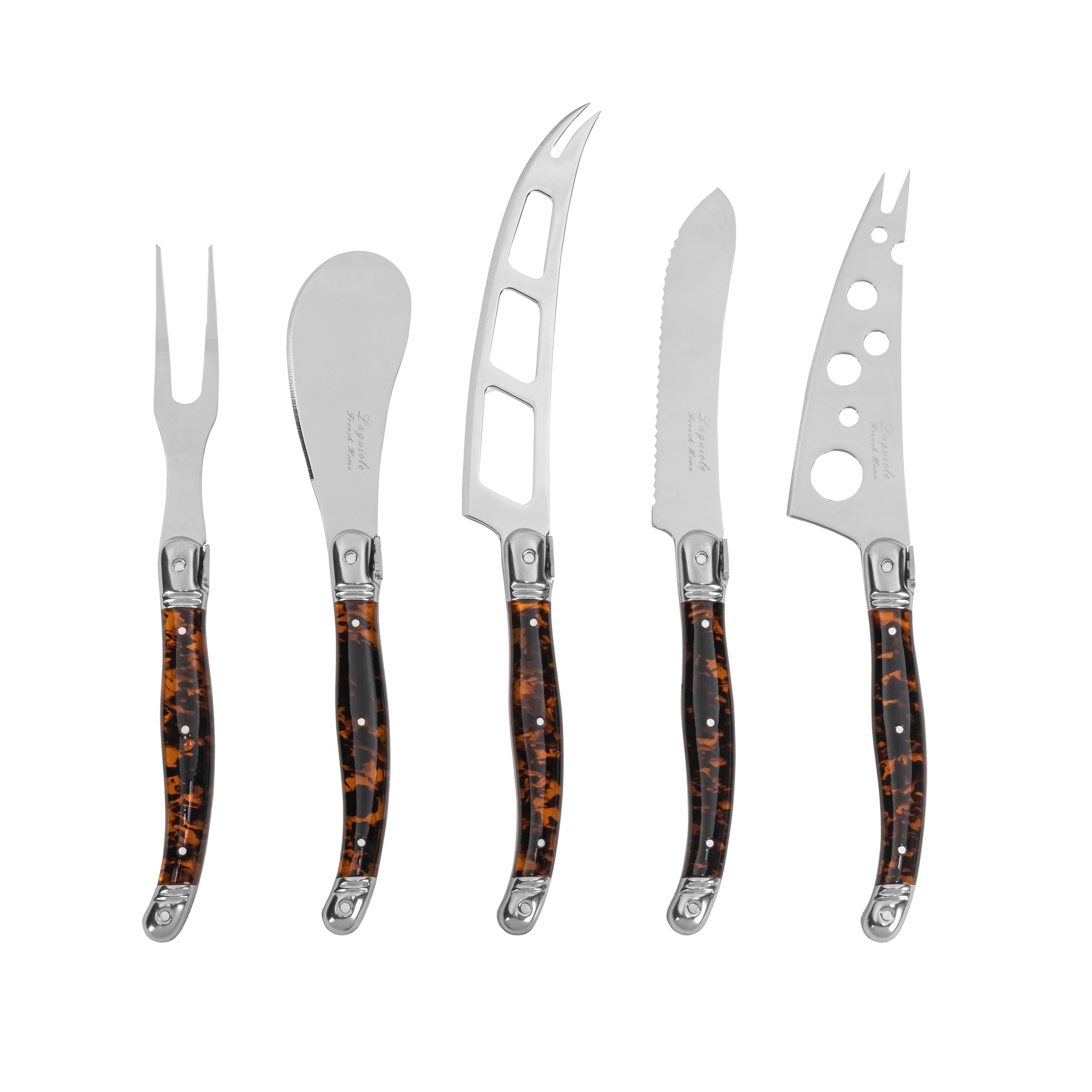 Laguiole Tortoise Shell Cheese Knife Set