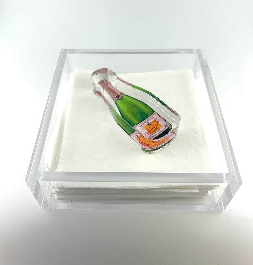 Bubbles Champagne Acrylic Napkin Weight