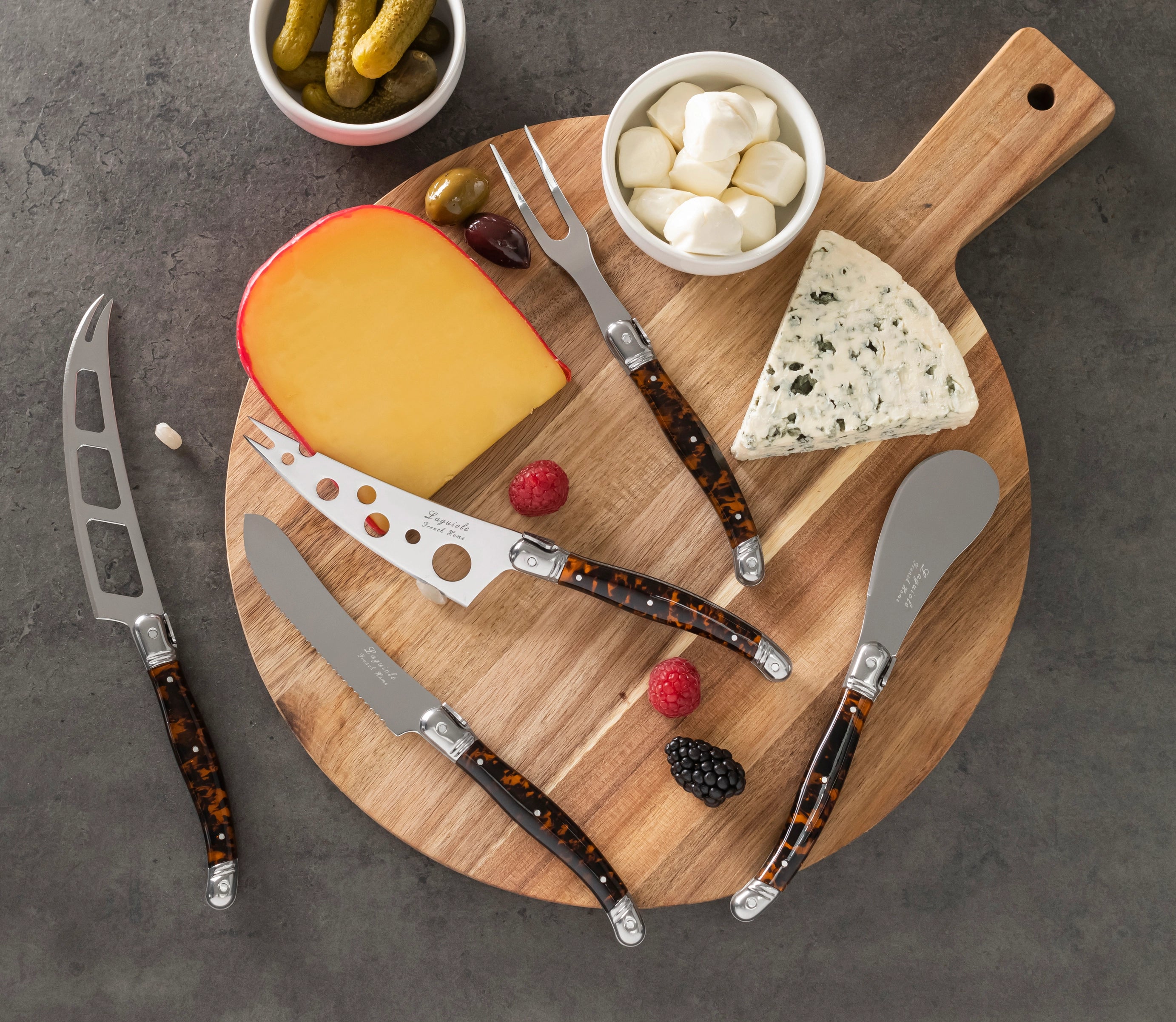 Laguiole Tortoise Shell Cheese Knife Set