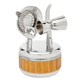 Rattan & Stainless Steel 5 Piece Bar Tool Set