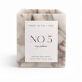 Luxury Marble Candle – Calacatta Viola Santal 26 Dupe | Off-White & Purple