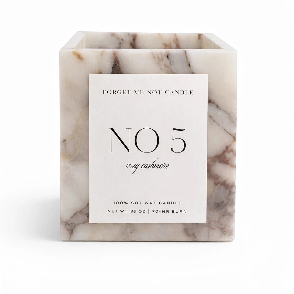 Luxury Marble Candle – Calacatta Viola Santal 26 Dupe | Off-White & Purple