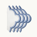 Lilibeth White & Blue Embroidered Linen Napkin