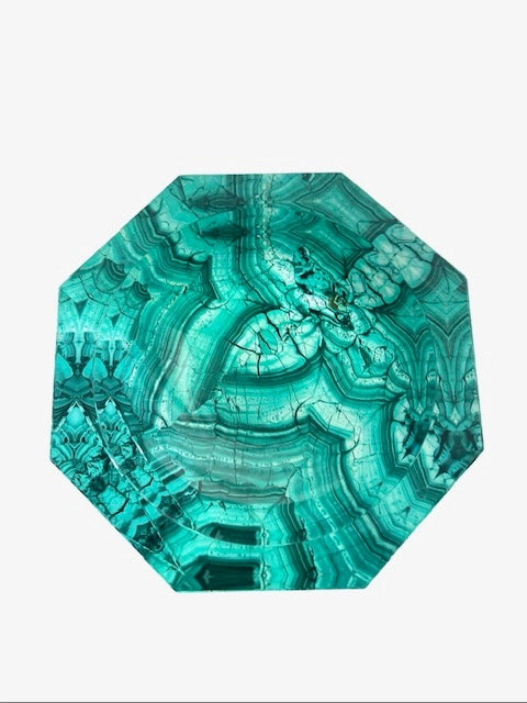 Malachite Octagonal Lucite Bowl