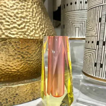 Pink & Yellow Acrylic Bud Vase